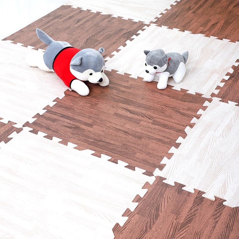 仿木纹宝宝泡沫拼接地垫客厅卧室爬爬垫婴儿童爬行垫子防摔防滑垫