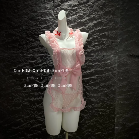 性感可爱网纱厨娘女仆蝴蝶结套装