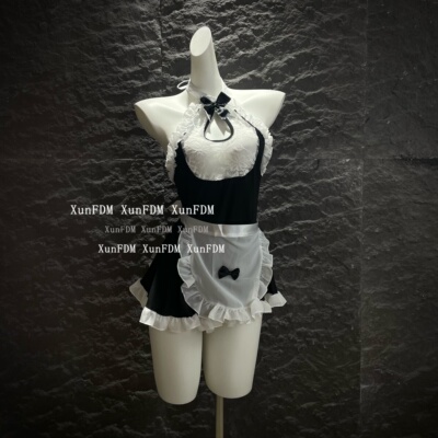 性感女仆花边挂脖围裙可爱·套装