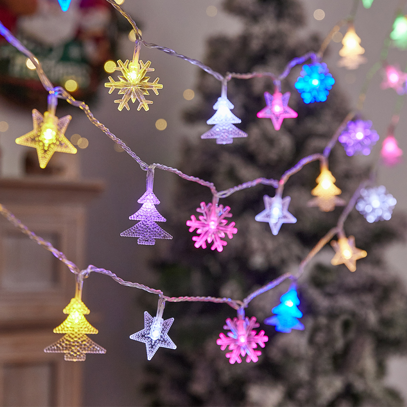 灯串圣诞雪花装饰灯彩灯闪灯家用阳台氛围场景布置led挂灯满天星