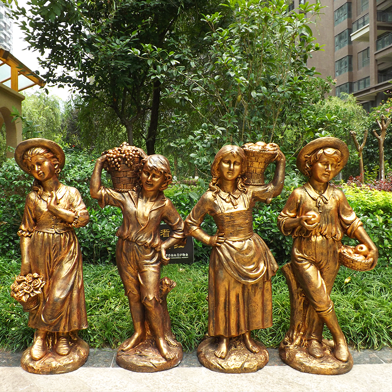 户外欧式天使人物雕塑摆件玻璃钢雕像仿石膏园林别墅庭院公园装饰