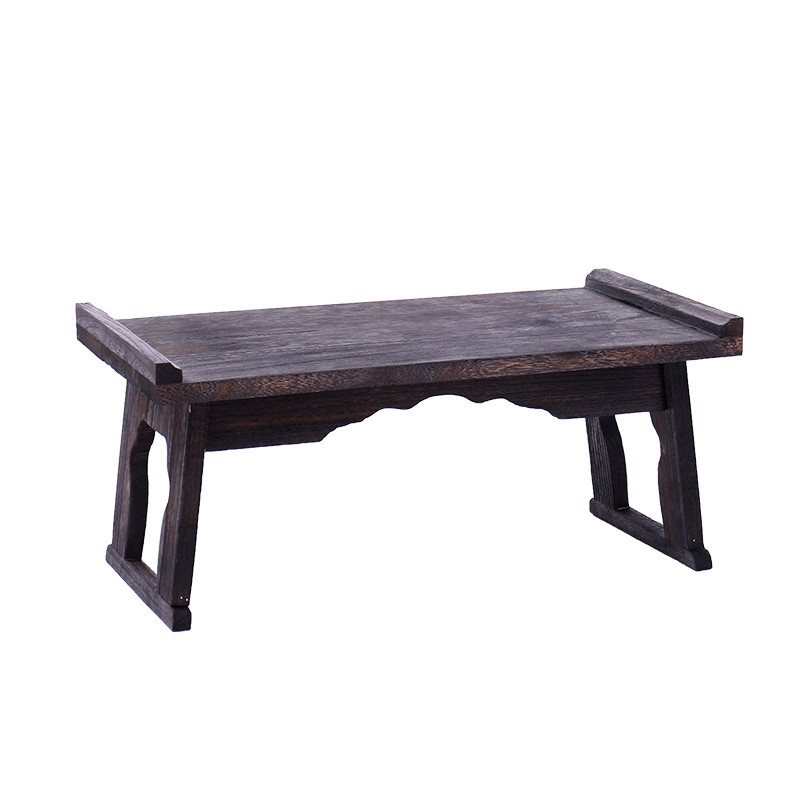 炭烧泡桐实木复古做旧可折叠榻榻米桌国学书法学习桌飘窗矮桌茶几