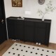 中古风实木鞋 柜家用门口r玄关柜一体骨骼线复古门口储物柜门外柜