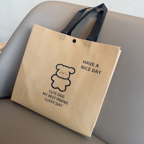 暗扣无纺布袋g子定做印logo服装店手提袋定制购物环保袋订做包装