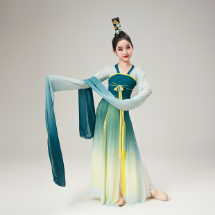超仙演出 古T典水袖 儿童采薇舞蹈服装 女惊鸿舞飘逸孔子舞汉服甩袖