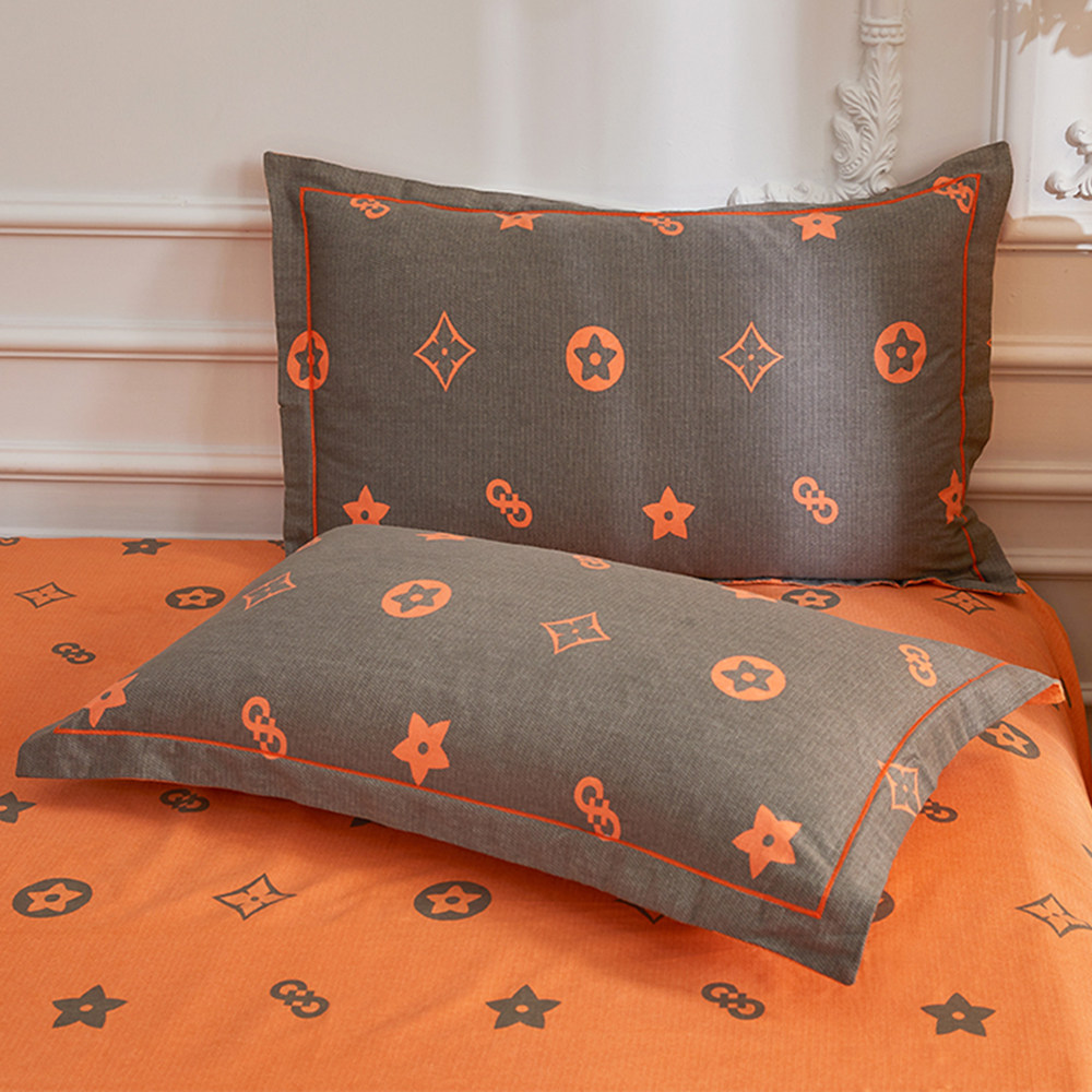 加厚纯棉枕套一h对装 布莱迪全棉磨毛枕芯套简约单人枕头套48x74c