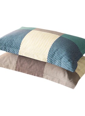 简约全棉枕套一对装纯棉加厚磨毛枕头套10F0棉高端单人48cmx74cm