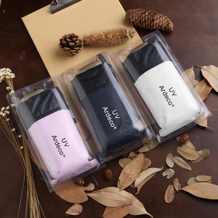 卡片扁伞黑胶e防晒防紫外线太阳伞女超轻迷你五折伞小巧便携遮阳