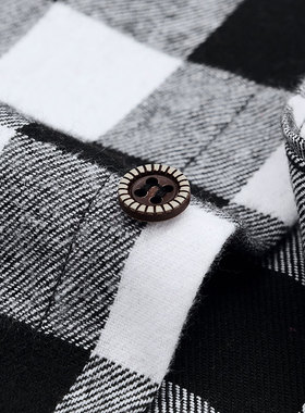 秋季加厚格子衬衫男长袖青年修身型英H伦长袖衬衫休闲磨毛学生加