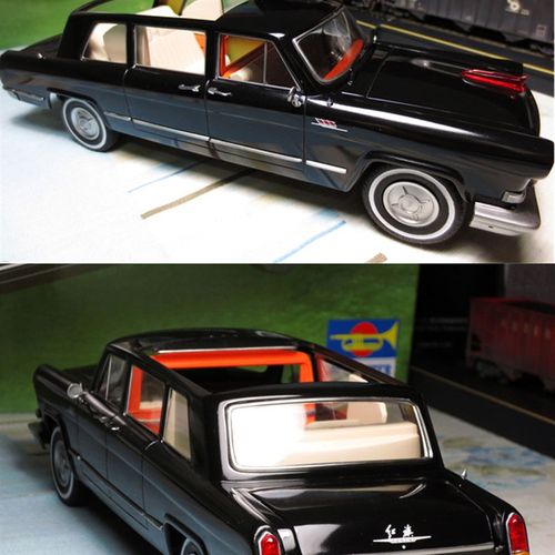 小号手03801拼装汽车模型 1/24z中国红旗CA770-TJ检阅车分色板电