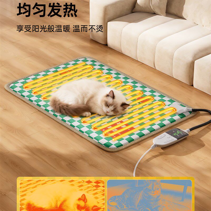 宠物电热毯冬季保暖猫咪r恒温除螨加热垫子狗狗冬天用取暖器电热