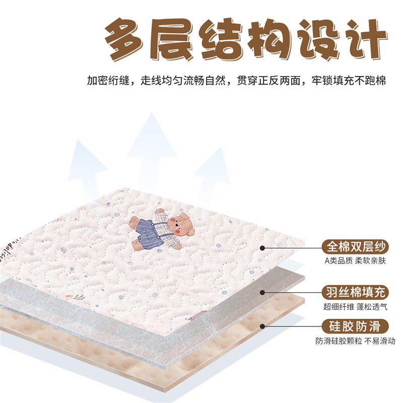 全棉双层纱布夹棉枕套纯棉儿童宝宝乳胶枕芯O枕头套一对装单件加