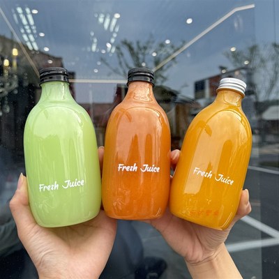 水滴奶茶瓶冷h萃果汁瓶一次性饮料瓶轻断食果蔬瓶塑料果汁瓶鲜榨