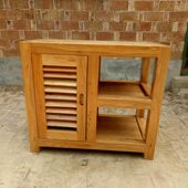 卯榫简约现代定制小型中式 老榆木架子实木地柜置物架鱼缸底柜全