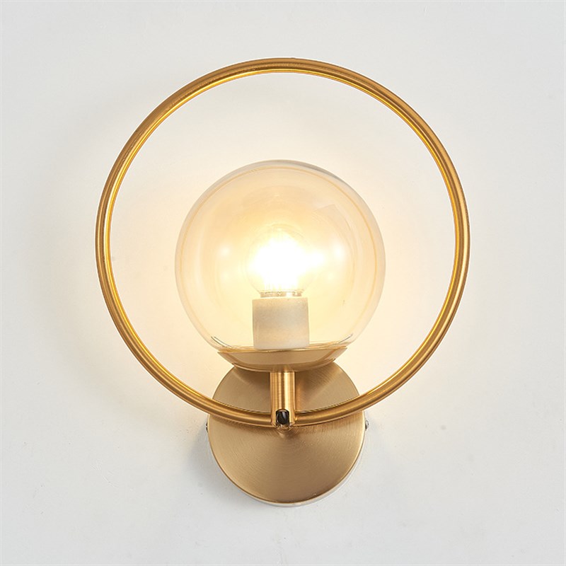 北欧创意玻璃壁灯极简客厅卧室床头灯分子球形后现代楼梯过道壁灯
