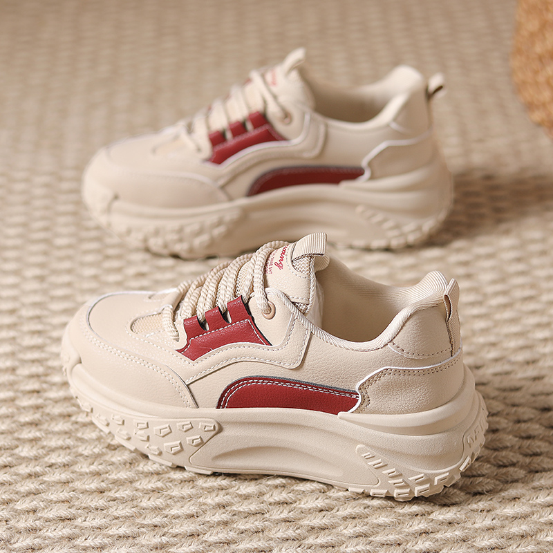 爆款老爹鞋女秋季厚底小白鞋2023新款百搭休闲运动女鞋软底跑步鞋
