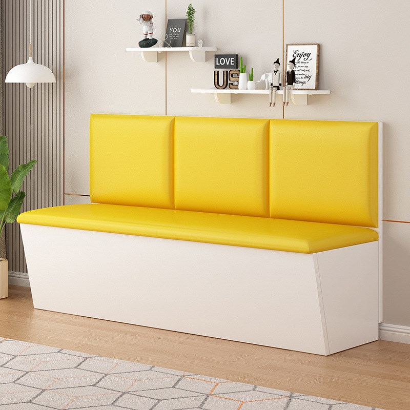 z%实木卡座家用餐厅沙发凳奶茶店甜品咖啡汉堡饭店餐厅靠墙软包定