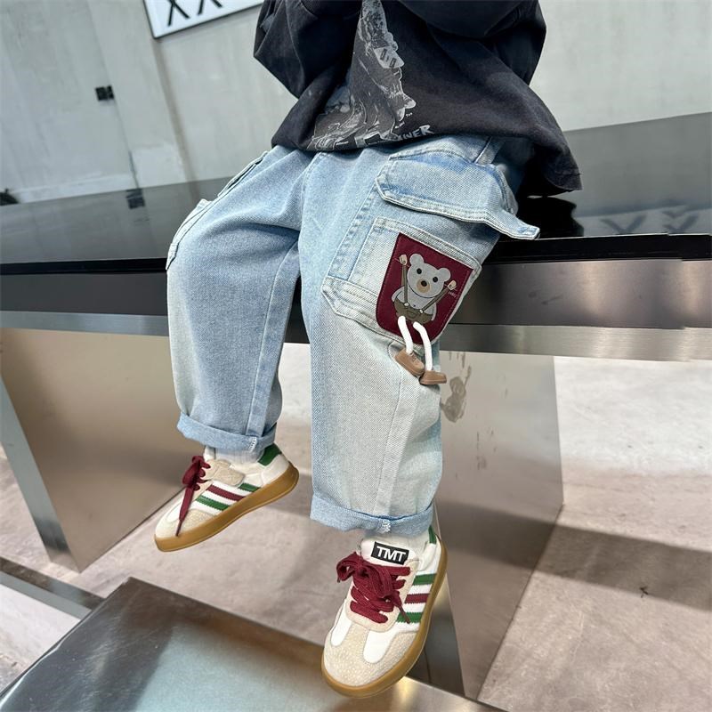 童装男童牛仔裤春秋款2025新款儿童春装裤子帅气男孩休闲工装长裤