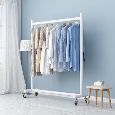 简易阳台晾衣架家用折叠凉晒衣服架室内外多功能落地架移动带轮子