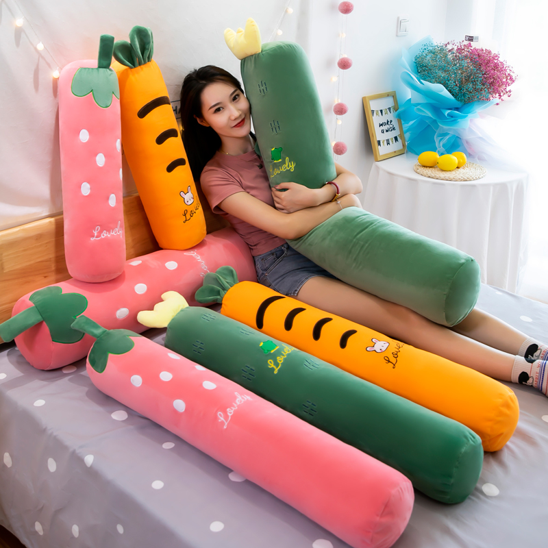 毛绒玩具草莓公仔可拆洗枕头床上长条抱枕女生侧睡V夹腿男生款玩