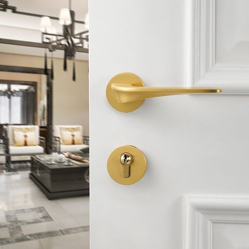 纯铜法式门锁黄铜美式复古现代轻奢卧室房门实木门把手锁具套装