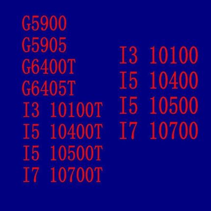 inter I3 10100 l10100T I5 10400 10500  10500T  I7 10700 CPU
