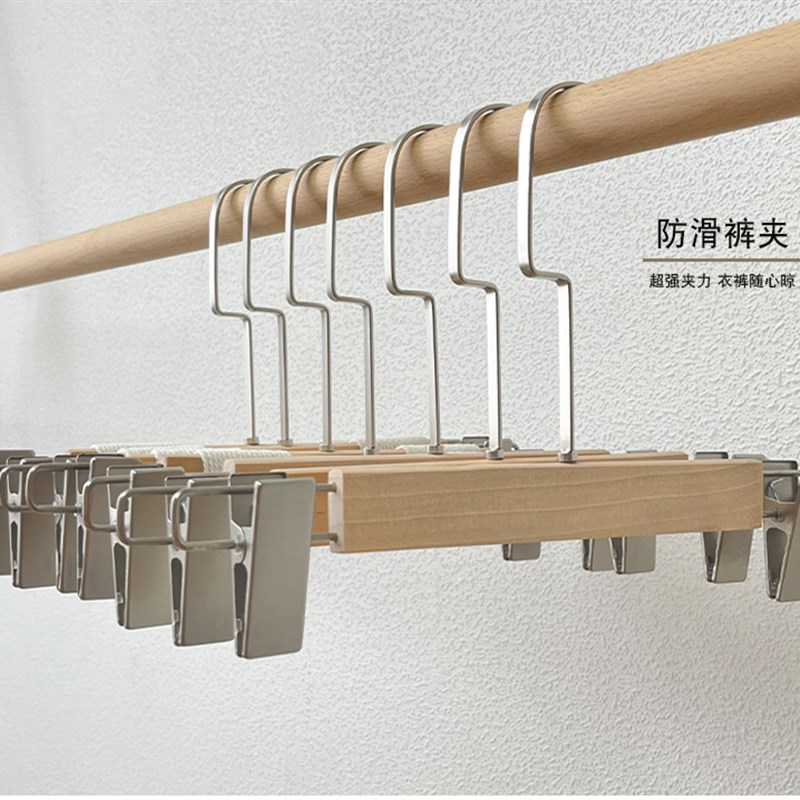 服装店专用衣架圆棒儿童装女装实木衣架木质原木色圆杆棒衣挂扁钩