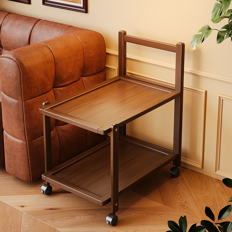 可移动茶几小推车茶叶柜客厅移动茶水柜收纳架家用复古小桌子置物