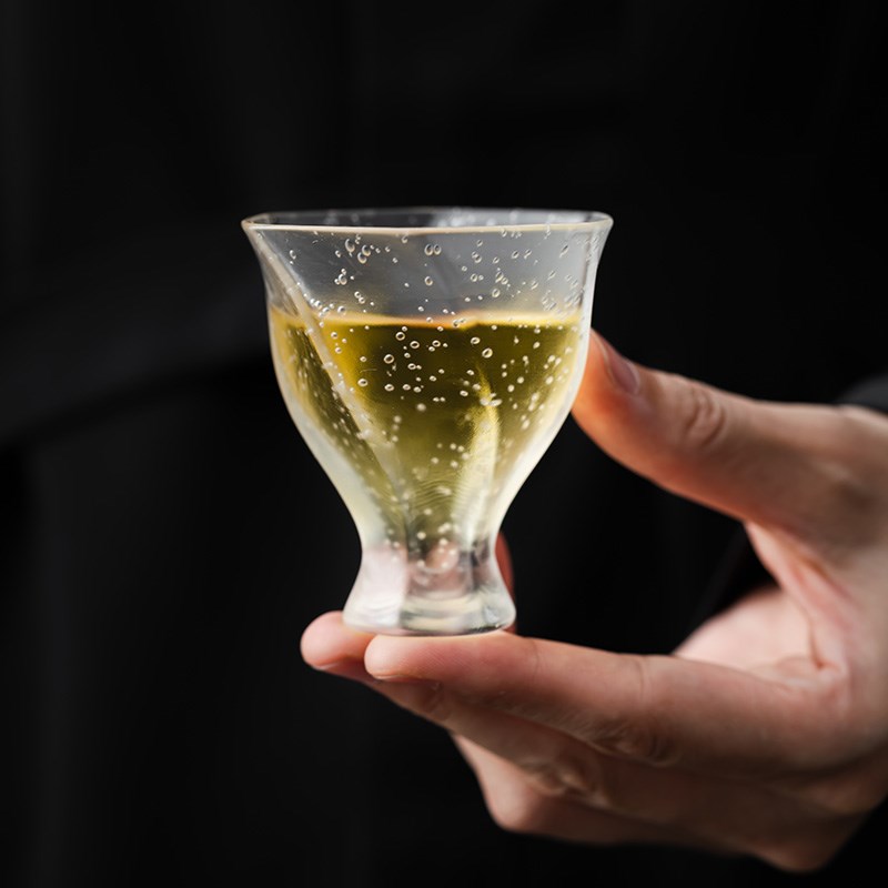 尚器 扶摇水晶玻璃气泡杯茶杯手工小众磨砂琉璃个人杯主人杯单个