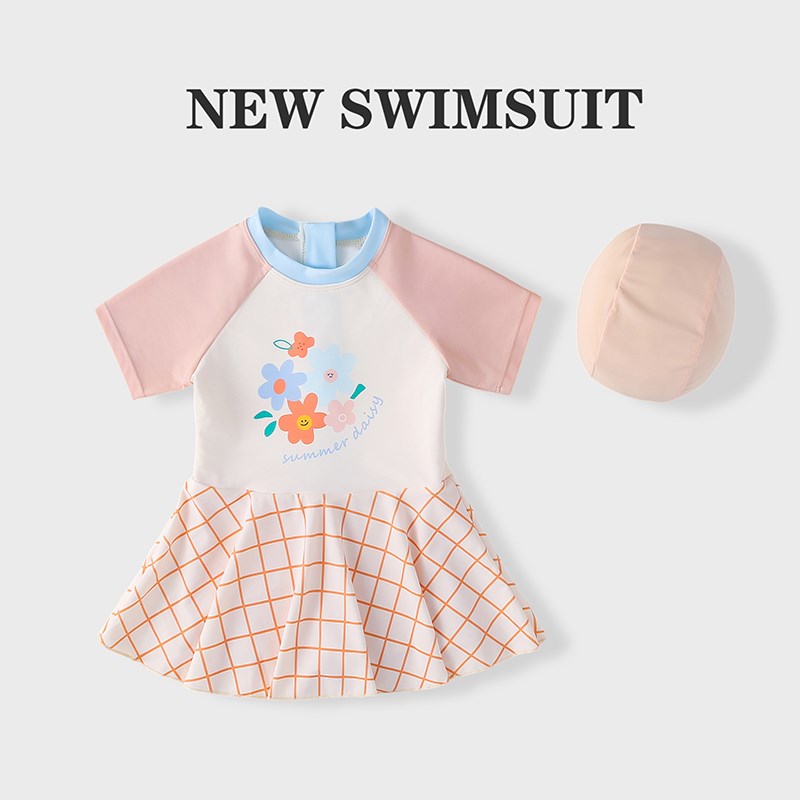 女童泳衣1-8岁宝宝可爱公主专业训练游泳衣女孩速干防晒泳装儿童