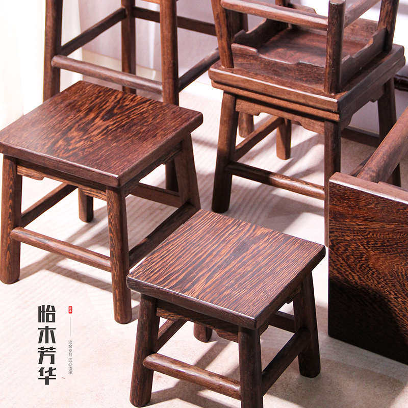 鸡翅木凳子小方凳餐厅家用中式红木复古小木凳餐凳矮凳实木凳板凳