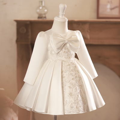 儿童礼服公主裙钢琴演奏演出服女童生日花童婚礼小女孩礼服长袖