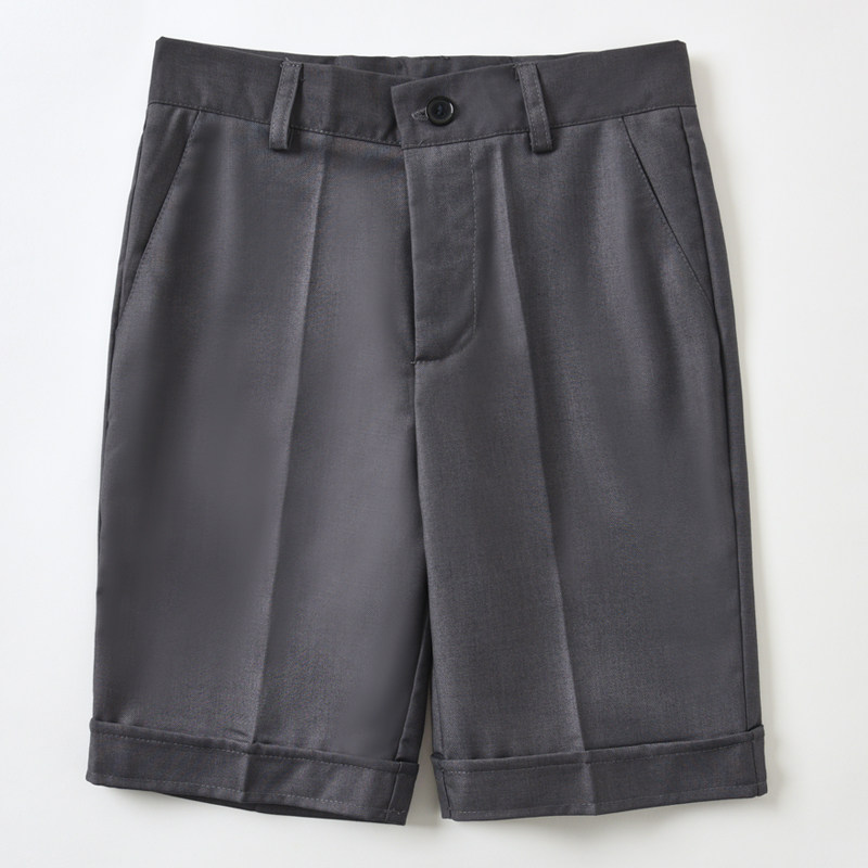 男童裤子儿童高级礼服黑色西装短裤夏毕业演出服毕业装学生西装裤