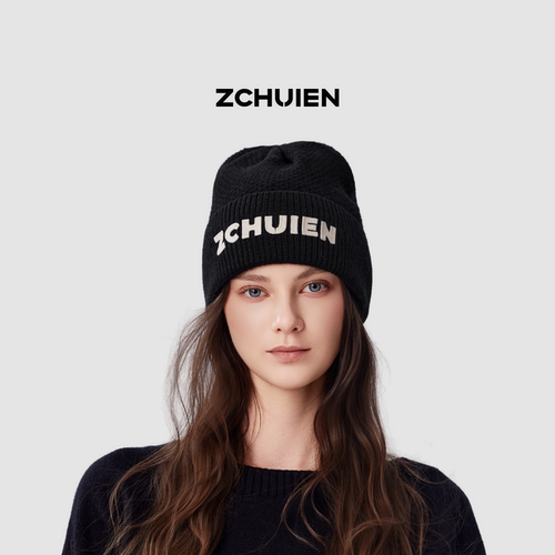 ZCHUIEN针织帽女冬季纯羊毛
