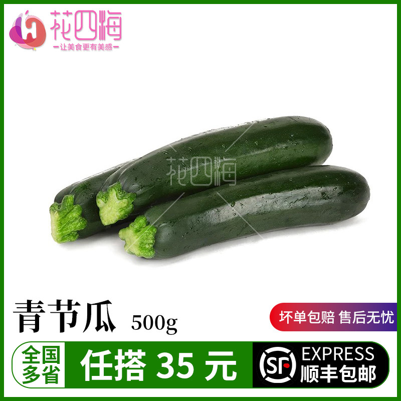 新鲜青节瓜500g 蔬菜青西葫芦绿色茄瓜香料小南瓜西餐沙拉蔬菜
