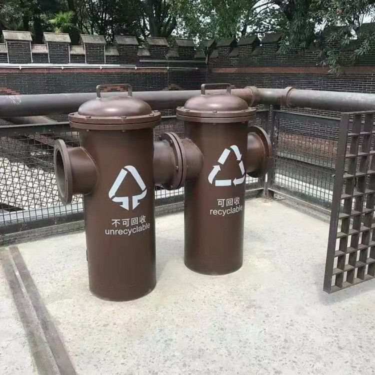 户外垃圾桶街道家用消防栓创意果皮箱景区网红铁艺分类垃圾箱厂家