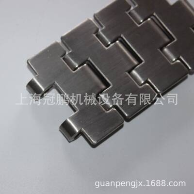 上海玻璃瓶传送带515不锈钢单绞链CS54.5金属直行平顶链25.4节距