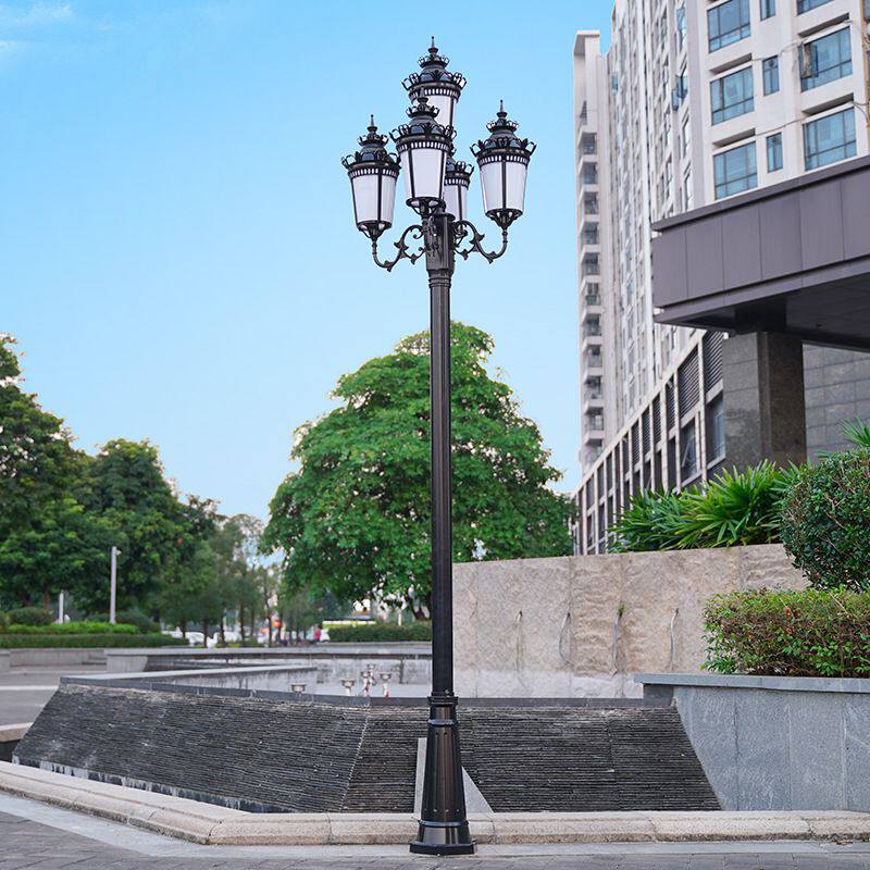 欧式户外防水小区路灯花园别墅家用景观灯庭院灯5头高杆皇冠路灯