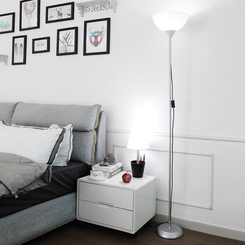 北欧简约立式子母落地灯客厅卧室床头书房遥控调光暖白光轻奢创意