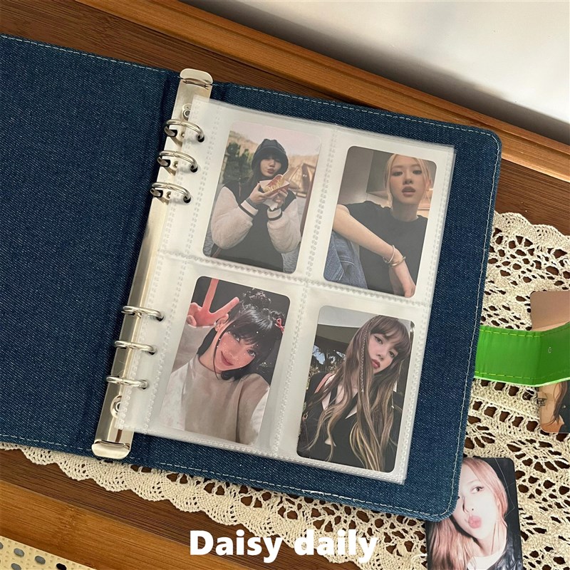 毛绒小狗牛仔卡册三寸拍立得四宫格收纳册活页diy小卡相册本礼物