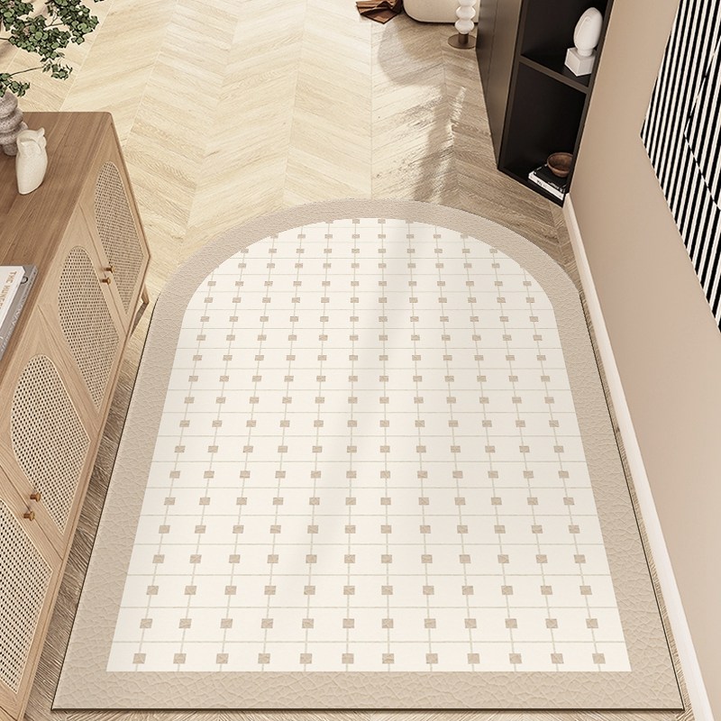 奶油风入户门地垫2023新款地毯高级感pvc门防滑可擦家用门口脚垫