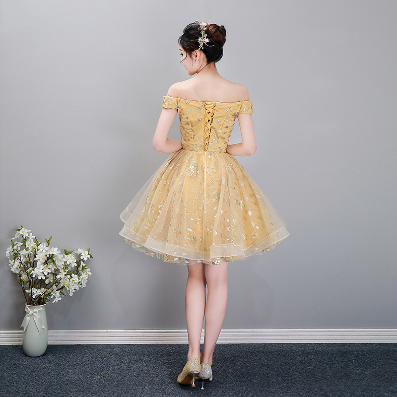 2021春新款礼服宴会主持小礼服舞台独唱演出服蓬蓬裙短款表演六一