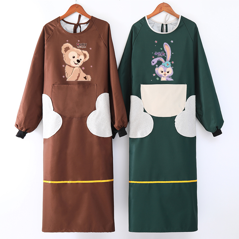 加长围裙罩衣女可爱加大防水防油全包长袖反穿衣做饭大人男工作服