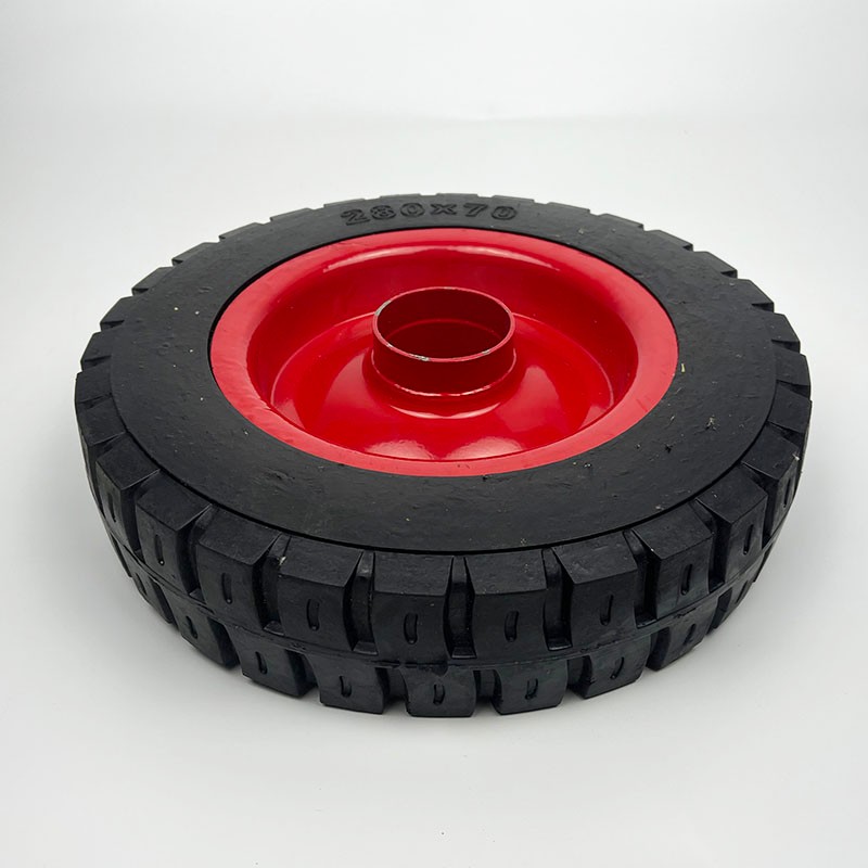 280*70工地电动三轮车12寸小斗车实心轮胎手推车免充气橡胶轮子