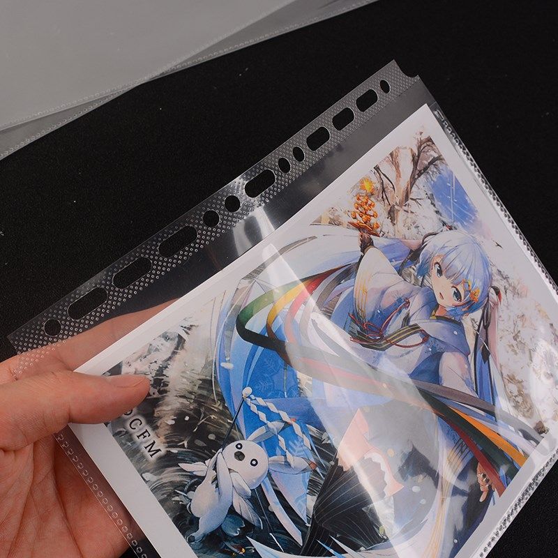 4/7/8寸双面加厚活页插袋 A4 B5 A5侧入高清透明文件袋卡册保护膜