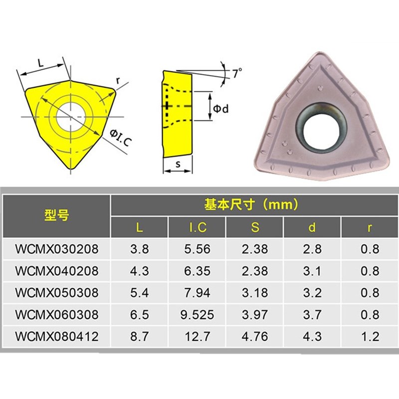 数控桃形U钻刀片三角浅孔钻WCMX06T308钢件不锈钢铝SPGT06快速钻
