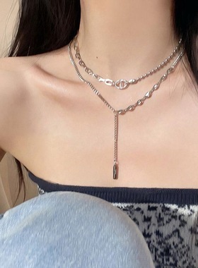 轻奢小众流苏链条卫衣项链女潮