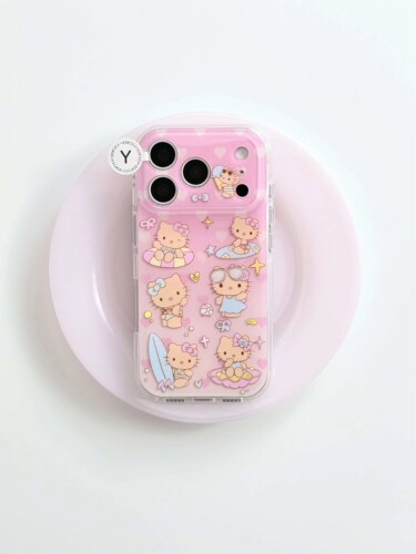 U2 卡通可爱少女心渐变夏日Kitty IMD双层手机壳适用iPhone17新款小众苹果16简约个性15防摔保护套