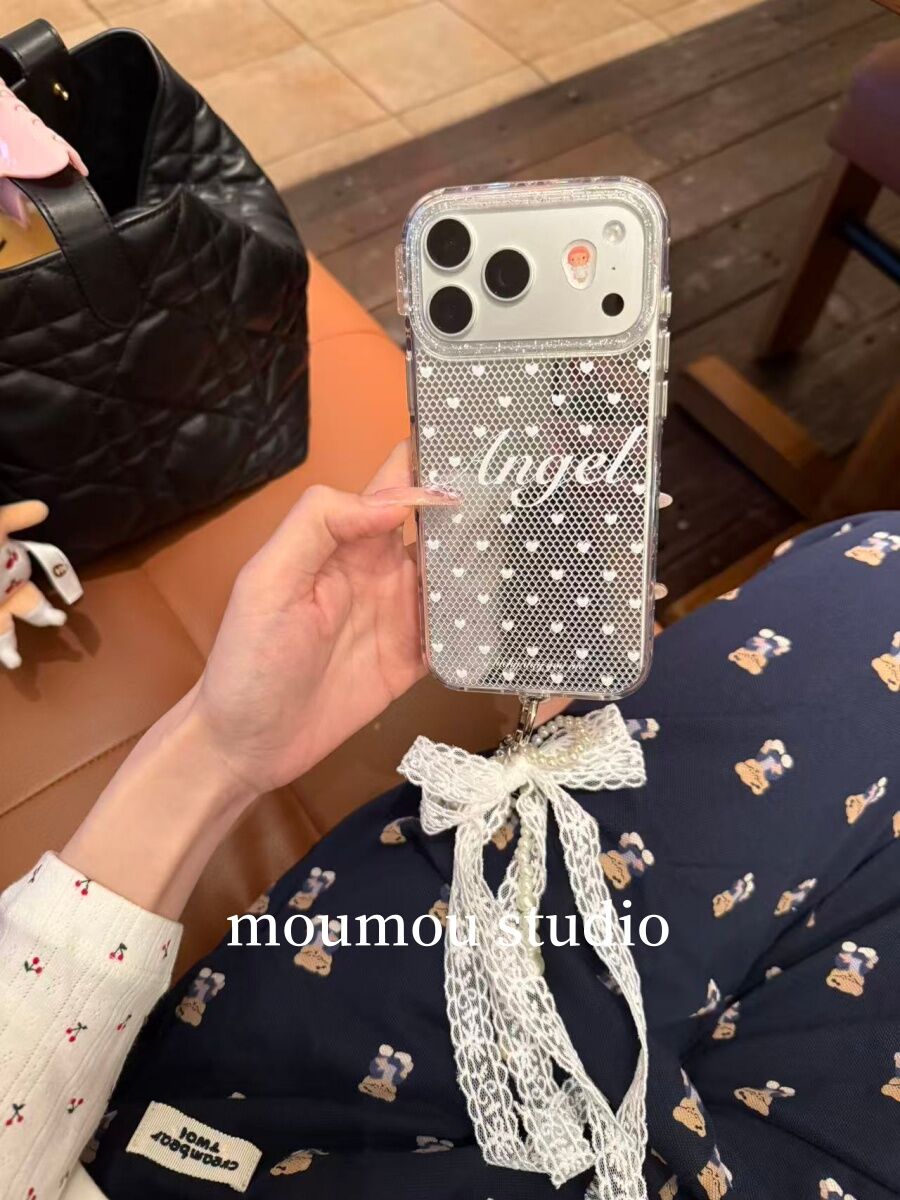 U2 氛围感镜面白色爱心适用于iPhone17promax手机壳苹果16pro女款15 防摔保护套