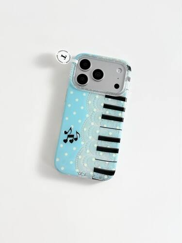 U2 ins韩系波点蕾丝钢琴适用苹果17promax双层iPhone16透明15手机壳防摔保护套简约